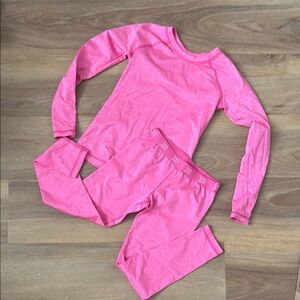 Pink Long Sleeve Top and Long Underwear Set